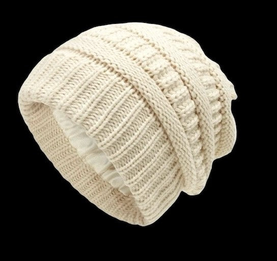 Satin Lined Knitted Brimless Beanie