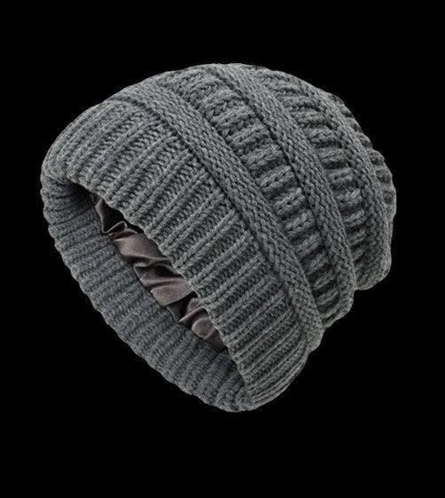 Satin Lined Knitted Brimless Beanie