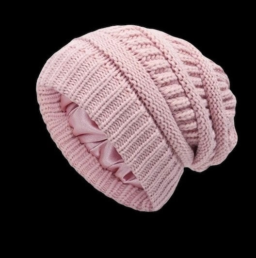 Satin Lined Knitted Brimless Beanie