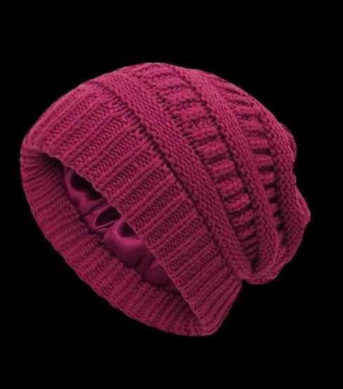 Satin Lined Knitted Brimless Beanie